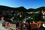 View of Friedrichroda from the church tower, Thuringia, Germany