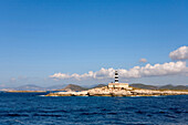 Leuchtturm, Far des Penjats, Ibiza, Balearen, Spanien