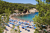 Bay, Port Sant Miquel, Platja de Sant Miquel, Ibiza, Balearic Islands, Spain