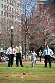 People playing bowles at Copley Square, Boston, Massachusetts, USA