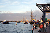 Hanse Sail, City Harbour, River Warnow, Rostock, Baltic Sea, Mecklenburg-Western Pomerania, Germany