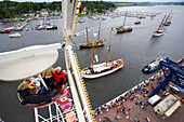 Hanse Sail, City Harbour, River Warnow, Rostock, Baltic Sea, Mecklenburg-Western Pomerania, Germany