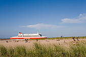 Ferry Boat, Beach, Rostock-Warnemünde, Baltic Sea, Mecklenburg-Western Pomerania, Germany