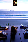 Setting table, restaurant at the Beach, Koh Lanta, Ko Lanta, Thailand, Asia