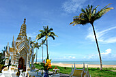 Hotel Resort at the beach of Kao Lak,Palm trees, temple, Thailand, Asia