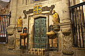 Innenansicht von Puerta Santa, Puerta del Perdón, in Kathedrale, Catedral de Santiago de Compostela, Santiago de Compostela, Galacien, Spanien