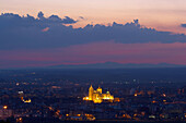 View of the town with cathedral, Catedral Santa María La Regla at sunset, Leon, Castilla Leon, Spain
