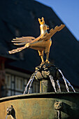 Eagle on Goslar's market fountain, Harz Mountains, Lower Saxony, northern Germany, UNESCO, World Heritage Site, list