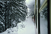 Brockenbahn im Schnee, Brockenbahn, Schmalspurbahn, Brocken, Schnee, Harz, Schierke, Dampfzug, Dampflokomotive, Bahnhof, Station, Sachsen-Anhalt