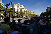 Bus Turistic, sightseeing, Passeig de Gracia, Eixample, Barcelona, Spain