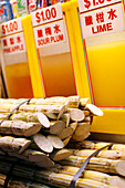 Sugar cane, Juice Stall, Maxwell Road Hawker Food Center, Chinatown, Singapore
