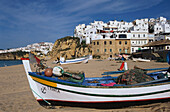 Beach with fishing boats, Albufeira, Algarve, Portugal