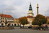 Marketplace and castle with tower, Kromeritz, Czech Republic