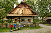 Historisches Bauernhaus im Skanzen Vysocina Vesely Kopec, Tschechien