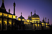 Illuminated Royal Pavilion, Brighton, East Sussex, England, United Kingdom