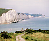 Beachy Head and Seven Sisters cliffs. England