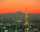Tokyo Tower and Mount Fuji. Tokyo. Japan