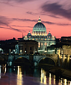 Saint Peter s Basilica from Tiber River. Vatican. Rome. Italy.