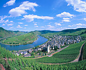 Bremm city and Moselle River. Germany