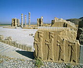 Reliefs of the Apadana (columned hall). Persepolis. Fars. Iran