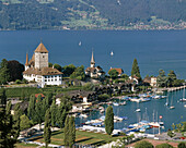 Thun Lake and Spiez city. Switzerland
