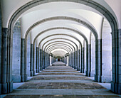 Long corridor in the Valle de los Caídos . Madrid province. Spain
