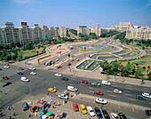 Unirii Square and Boulevard. Bucharest. Romania