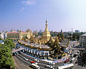 Sule Pagoda in downtown. Rangoon. Myanmar