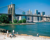 Downtown Manhattan and Brooklyn Bridge. New York City, USA