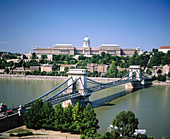 Chain Bridge and Royal Palace, Budapest. Hungary