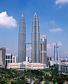 Petronas Twin Towers and KLCC gardens. Kuala Lumpur, Malaysia