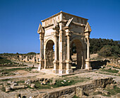 Arch of Septimius Severus, Roman ruins of Leptis Magna. Libya