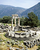 Tholos temple, Sanctuary of Athena Pronaia. Delphi. Greece