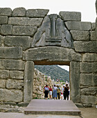 Lion Gate, entrance to ruins of the ancient city of Mycenae. Greece