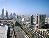 Sheik Zayed Avenue, Satwa district, Dubai City. UAE (United Arab Emirates)