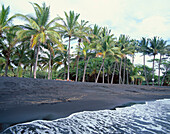 Punaluu black sand beach. Big Island. Hawai. USA