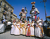 Fallera (woman in traditional dress). Fallas festival, Valencia. Spain.