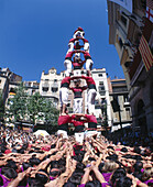 Castellers . Igualada. Barcelona province, Catalonia, Spain