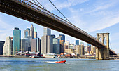 Downtown Manhattan and Brooklyn Bridge. New York City. March 2006. USA.