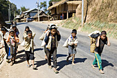 Children working. Laos. January 2007.