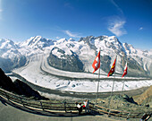 Monte Rosa. Gornergrat glacier. Switzerland