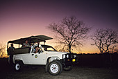 Kruger National Park Scene. Tourists on a night drive, Kruger National Park. South Africa