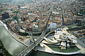Nervión estuary. Guggenheim Museum. Bilbao. Vizcaya. Euskadi. Spain.