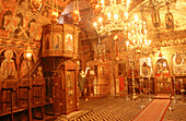 Interior of the Church of Panagia in Lindhos. Rhodes. Greece.