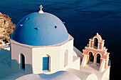 Dome & belfry. Oia village. Santorini. Cyclades. Greece