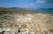 Theater ruins. Delos, Cyclades Islands. Greece