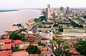 City and Guayas river. Guayaquil. Guayas province. Ecuador