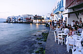 Restaurants in the quarter of Alefkandra. Mikonos. Greece