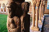Detail of a column in the cloister of Sainte Marie Cathedral. Saint Bertrand-de-Comminges. Haute-Garonne. Midi-Pyrenees. France