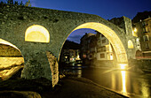 Pont Nou (12th century) and Ter River. Camprodon. Ripolles. Girona province. Catalonia. Spain